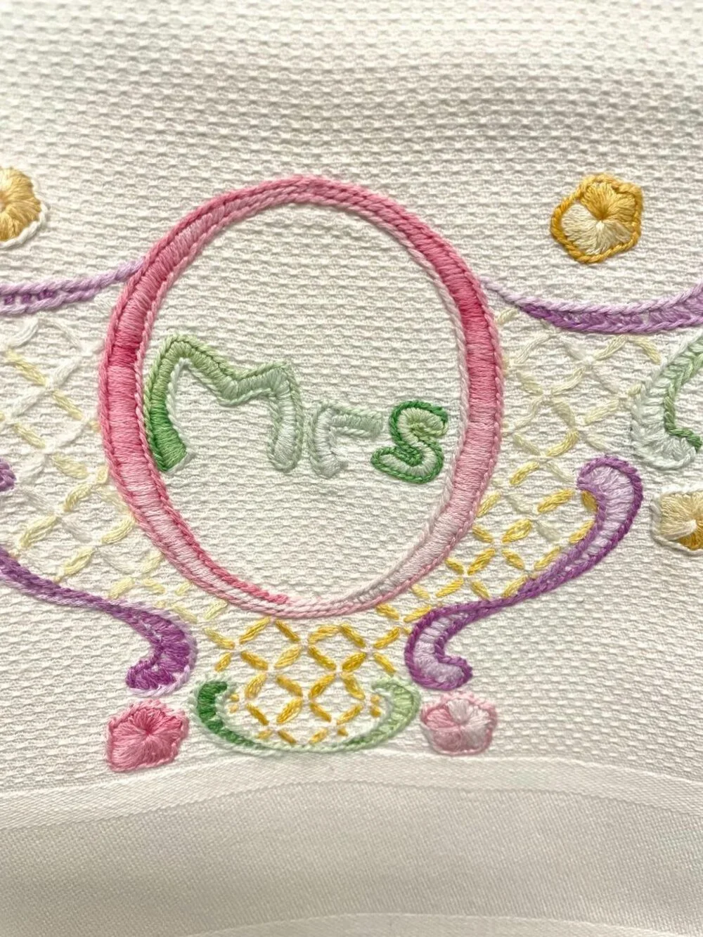 Vintage canon pair of embroidered Mr. & Mrs. Towels